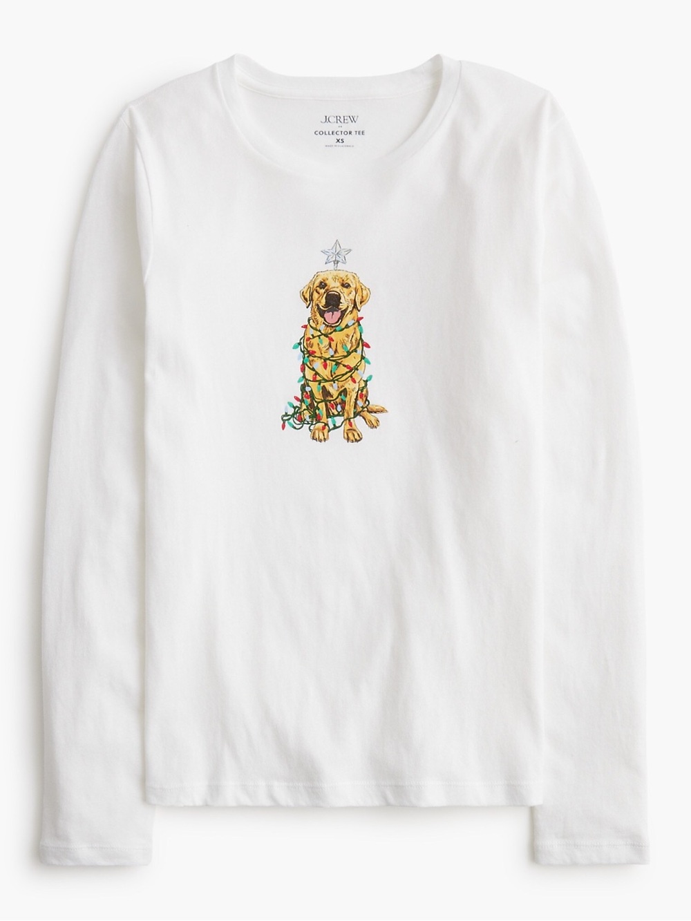 J. Crew Factory Long-sleeve Holiday Dog Graphic Tee